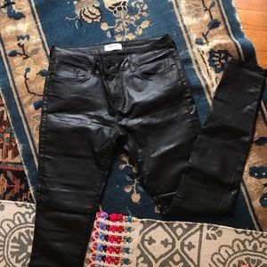 Black Faux Leather Pants